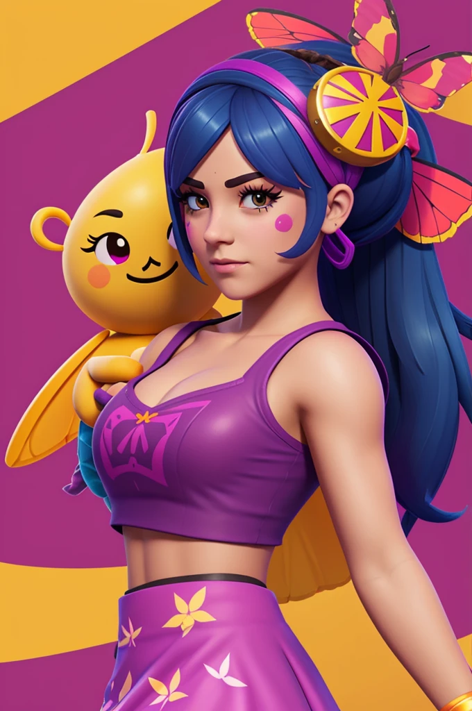 Imagen de chica alone piper bs de brawl Stars con skin de piper mariposa