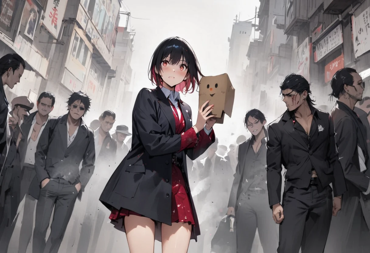 A girl is trying to escape、Girls hate it、Panty shot、Miniskirt、friend、Kidnapping、Scared、Yakuza Office、Yakuza、scared、fear、building、background、Dynamic Angle、masterpiece、best quality、ultra-detail、Japanese Mafia、Yakuza hideout、gang、Boss's Room、Thug's Room