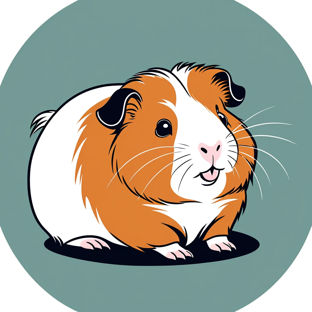 cute guinea pig, illustration, vector graphics, strong contours

