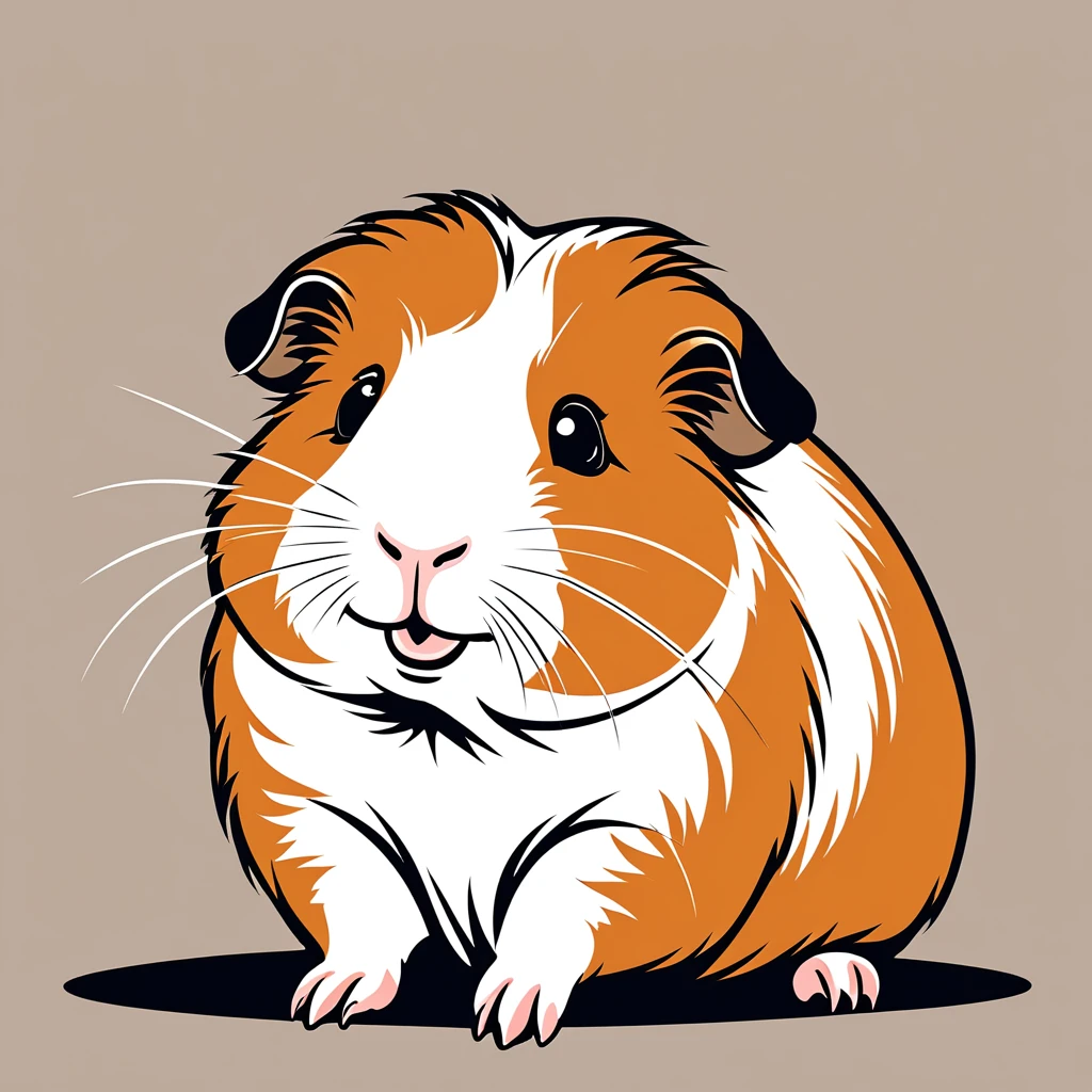 cute guinea pig, illustration, vector graphics, strong contours
