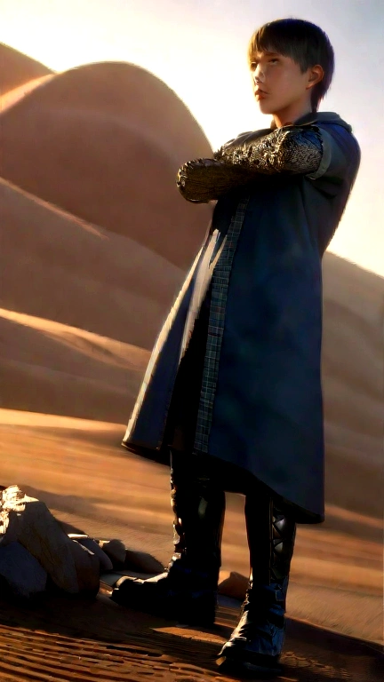 ((best quality)), ((masterpiece: 1.2)), (extremely detailed: 1.1), (8k, high quality, cinematic, hyper-realistic, illustration), (autodesk maya, octane render, unreal engine, game character , tracing ray, hdr), (16mm focal length, f/4 aperture, dynamic perspective, deep depth of field), (1 boy, dynamic angle, casting pose.fire knight, short hair that shines like plasma, steel weave clothing, lava gloves, heavy boots, underlying burning chest, desert tundra, crumbling stone sculptures around you), 3d, realistic, CG, 3D model, beautiful, elegant, safe (hdri, bloom, edge lighting , soft lighting, discreet).  , zhongfenghua, badass\(armor\) mage robe, alo of blue flames, mage_glam, caftan