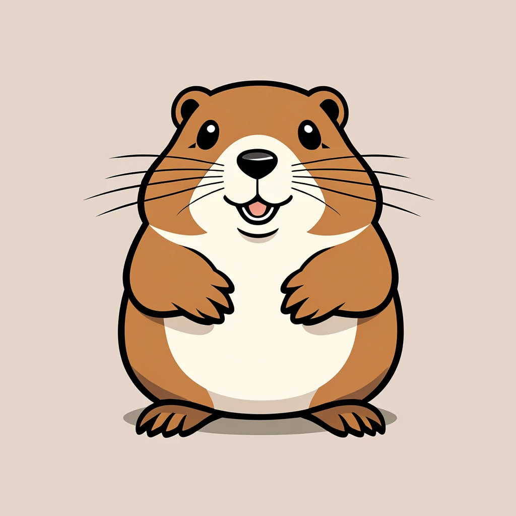 cute gopher, illustration, vector graphics, strong contours
