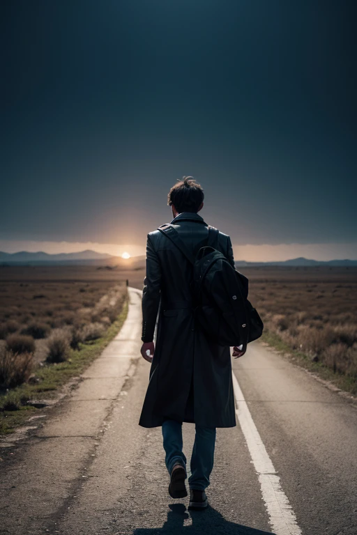 A MAN FRONT, LEAVING EVERYTHING BEHIND