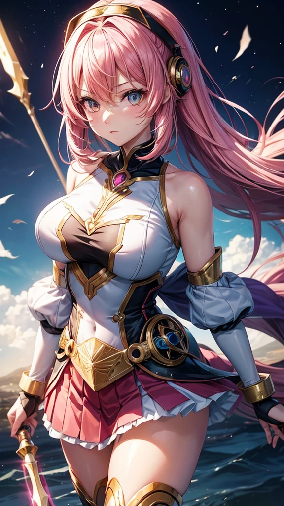 Design an anime girl character with a unique twist! Specify her features, such as hairstyle, eye color, and outfit style. Is she a warrior, a magical girl, or a futuristic adventurer? Share any personality traits or backstory details to give her depth and let our AI create an illustration that captures her essence perfectly."