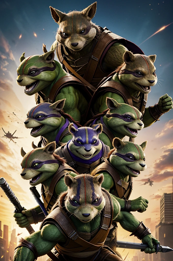 ninja turtles master splinter ,guardians of the galaxy style