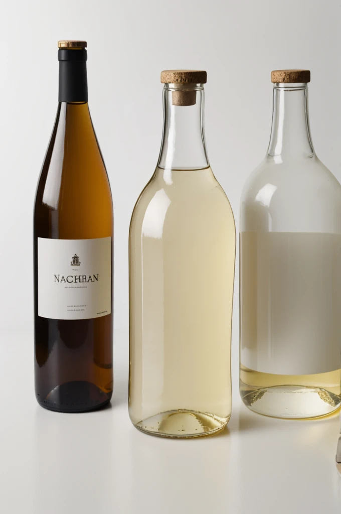 medium white bottle at white background with lighting