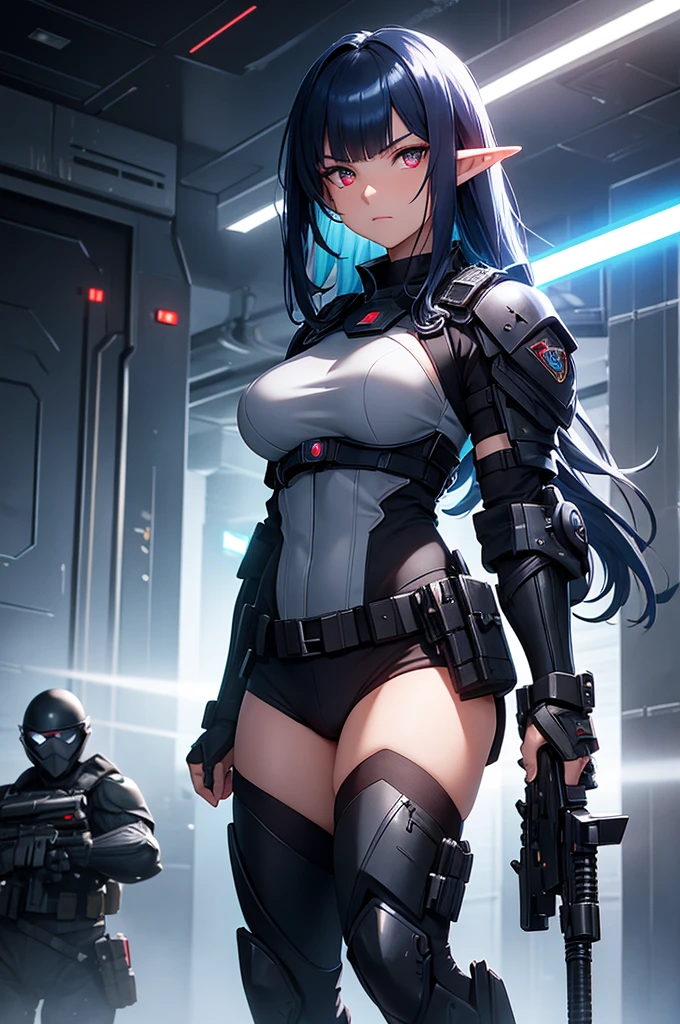 Meet our cyberpunk protagonist, a captivating woman navigating the neon-lit streets of Night City. Standing at 170 cm (5.57 feet), she embodies a futuristic allure with her strawberry-framed, slender figure. Her fair and smooth skin accentuates narrow hips, a slender waist, medium-sized, soft breasts, and plump, soft thighs. Hazelnut, slightly wavy hair frames her face, and her striking green eyes captivate onlookers.

In the midst of the Cyberpunk 2077-themed Night City, she dons a form-fitting holographic halter top adorned with LED accents, creating intricate patterns across her chest. The neckline subtly plunges, adding an alluring touch to her ensemble. Over this, she wears a sleek, tailored cyber-leather jacket, complete with neon trims and embedded smart fabric that dynamically changes color based on the environment. The high collar exudes a bold and assertive demeanor.

Her lower half is clad in high-waisted, holographic microfiber leggings that shimmer with a metallic sheen. These leggings seamlessly blend comfort and style, accentuating her slender waist and plump thighs. For footwear, she opts for ankle-length platform combat boots with built-in neon soles, providing both an edgy and practical touch for navigating the futuristic urban terrain.

Accessorizing with flair, she sports augmented reality glasses with a sleek frame, offering real-time data overlays that enhance her genius and logic attributes. A holographic wristband projects a customizable interface for communication and navigation, ensuring she stays connected in the cyber-enhanced world.

Her hazelnut, slightly wavy hair is adorned with cyberpunk-inspired hairpins, featuring LED lights that match the color scheme of her outfit, adding a futuristic flair. Subtle cybernetic enhancements, like embedded LED circuits beneath her skin visible through translucent patches, emphasize her extroverted and playful nature.

In this cyberpunk metropolis, our protagonist effortlessly blends beauty, intellig