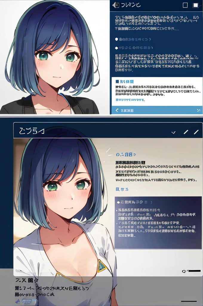 Tabletop, Highest quality, Ultra-high resolution, Very detailed, High Contrast, Beautiful lighting, Depth of written boundary, Blue Hair, Green Eyes, (Bob Hair:1.5), blush, Browsing Caution, Micro Bikini Spread your legs Ahegao Bitch Inviting ejaculation Squirting Close-up