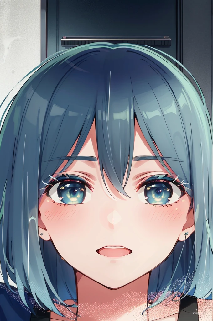 Tabletop, Highest quality, Ultra-high resolution, Very detailed, High Contrast, Beautiful lighting, Depth of written boundary, Blue Hair, Green Eyes, (Bob Hair:1.5), blush, Browsing Caution, Micro Bikini Spread your legs Ahegao Bitch Inviting ejaculation Squirting Close-up