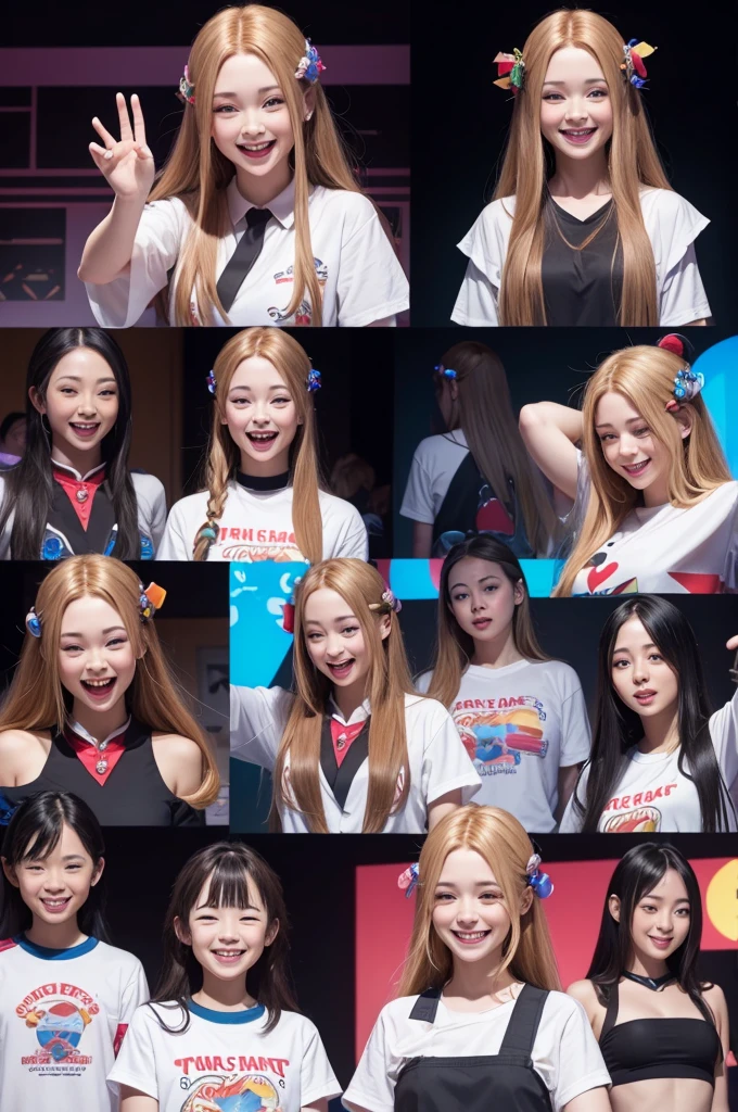 I wanted an image from Fun Mind 2 with the nine emotions with their hair down to their shoulders and the control table with a happy face