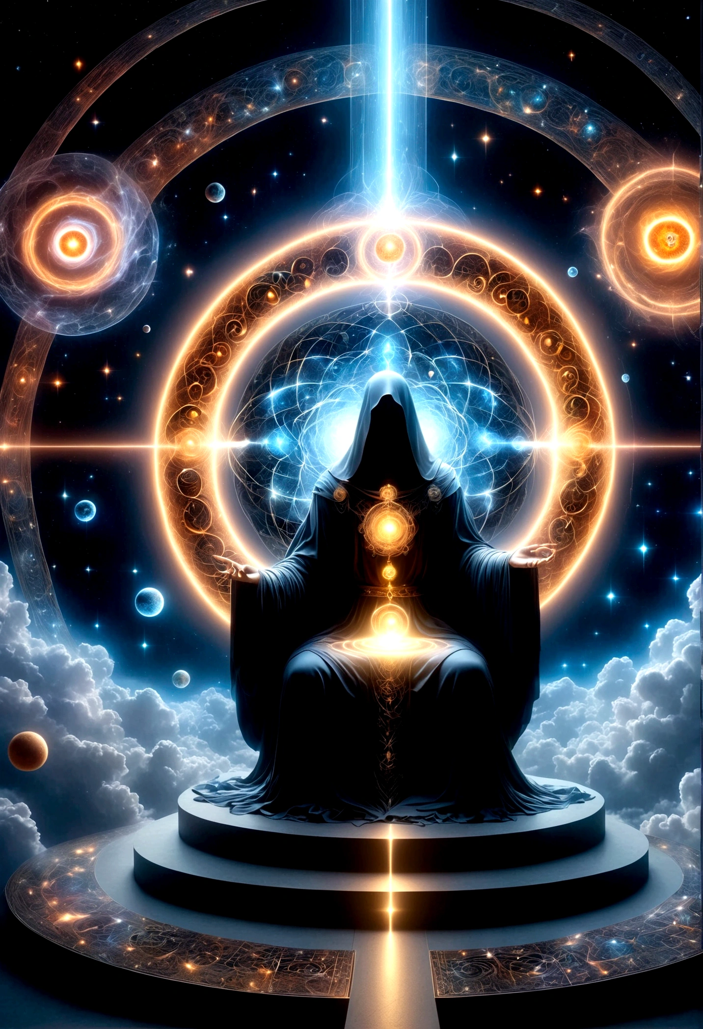 Astrologer，Magic Circle, Sacred geometry, Clear focus, Floating Ghost Mage, Heaven and earth collapsed, Mobius strip, Black Hole, Lots of meteorites floating, Combination Magic Circle, call, Transformation of matter and immateriality, Kim Sik, and other complex ritual combinations , Mike Winkelmann style的超现实数字艺术, Rolf ARmstRong style: Fractal, Alberto Vargas, 和 H&#39;style.R. liver. liver,Magical Realism,classical realism,Surrealism,imagination,Science fiction,From another realm,impossible,Visual exaggeration,Post-cyberpunk,Nano punk,Atomic Punch,gather,Circuit,lightpainting,白羊seat,♈︎,金牛seat,♉︎,双子seat. ♊︎,cancer,♋︎,天蝎seat,♏︎,天秤seat,♎︎,seat,♍︎,狮子seat,♌︎,射手seat,♐︎. 摩羯seat,♑︎,水瓶seat,♒︎,双鱼seat,♓︎,Unreal Engine,Octane RendeRing,V-Ray,High Detail,high quality,high resolution,Surrealism,16K,Ultra wide angle,High Angle Shot,,Bioluminescence,