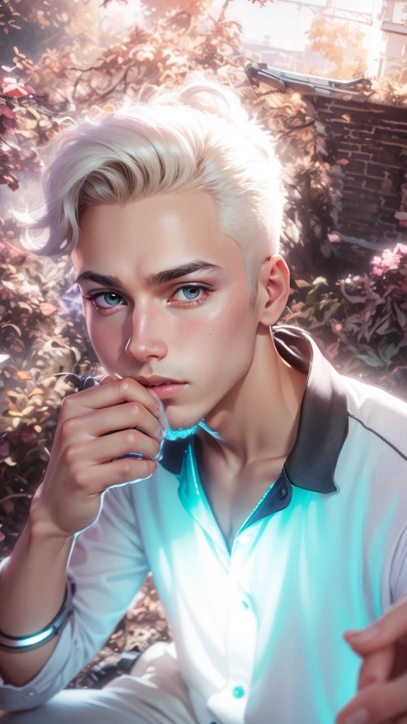 change background futuristic. make cute boy
