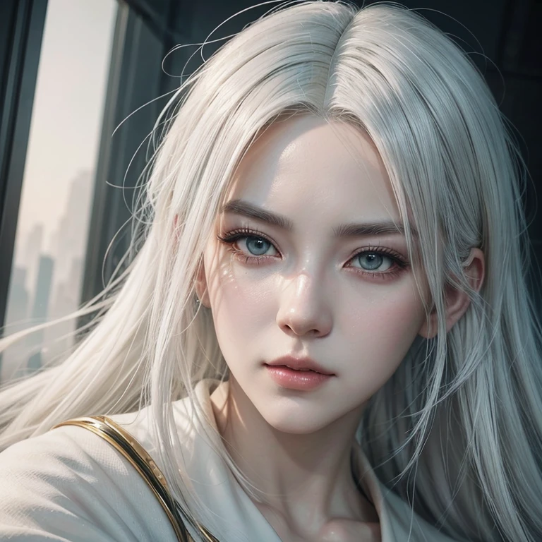 a close-up of a woman with white hair and a white mask, beautiful character painting, Guweiz, artwork in the style of guweiz, white haired deity, 由杨J, epic and exquisite character art, Stunning character art, por Fan Qi, por Wuzhun Shifan, guweiz on pixiv artstation