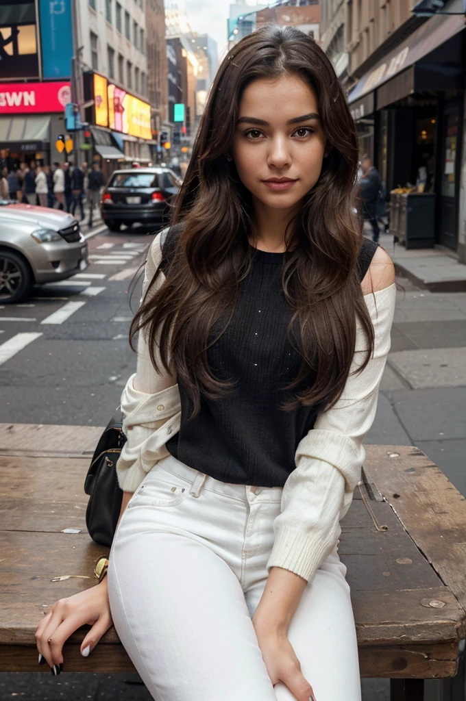 import openai

# Remplacez 'your-api-key-here' par votre clé API réelle
openai.api_key = 'your-api-key-here'

# Description détaillée de l'image pour générer une image similaire
prompt = """
Create an ultra-realistic image of a young woman sitting on the edge of a wooden table in the street of New York City. She has long, wavy brown hair that falls over her shoulders. Her face is heart-shaped with clear, smooth skin. She has large, expressive brown eyes with well-defined eyebrows. Her nose is small and straight, and she has full lips that form a slight smile. She is wearing a cozy winter sweater and white pants. Her pose is relaxed, with one hand resting on the table and the other on her thigh. She has the most beautiful hands in the world with elegant, slender fingers and nails painted with black nail polish. The street is bustling with activity, and iconic yellow New York taxis are driving by. The atmosphere is vibrant and energetic, typical of a busy New York street. The lighting is natural, with sunlight casting warm tones on the scene. The woman's expression is calm and confident, with a slight smile.
"""

# Fonction pour générer l'image basée sur le prompt
def generer_image(prompt):
    response = openai.Image.create(
        prompt=prompt,
        n=1,  # Nombre d'images à générer
        size="1024x1024"  # Taille de l'image
    )
    return response['data'][0]['url']

# Générer l'image
image_url = generer_image(prompt)
print("Image URL:", image_url)
