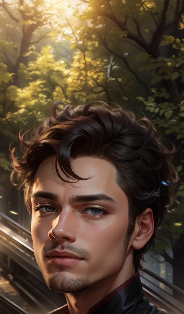 change background sci fi. make cute boy