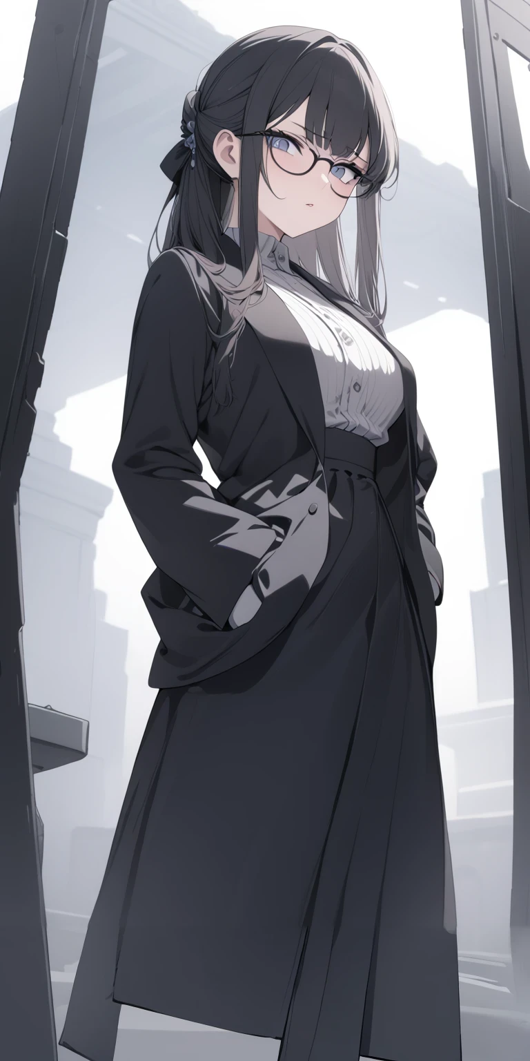 long robe, full body, feet, legs