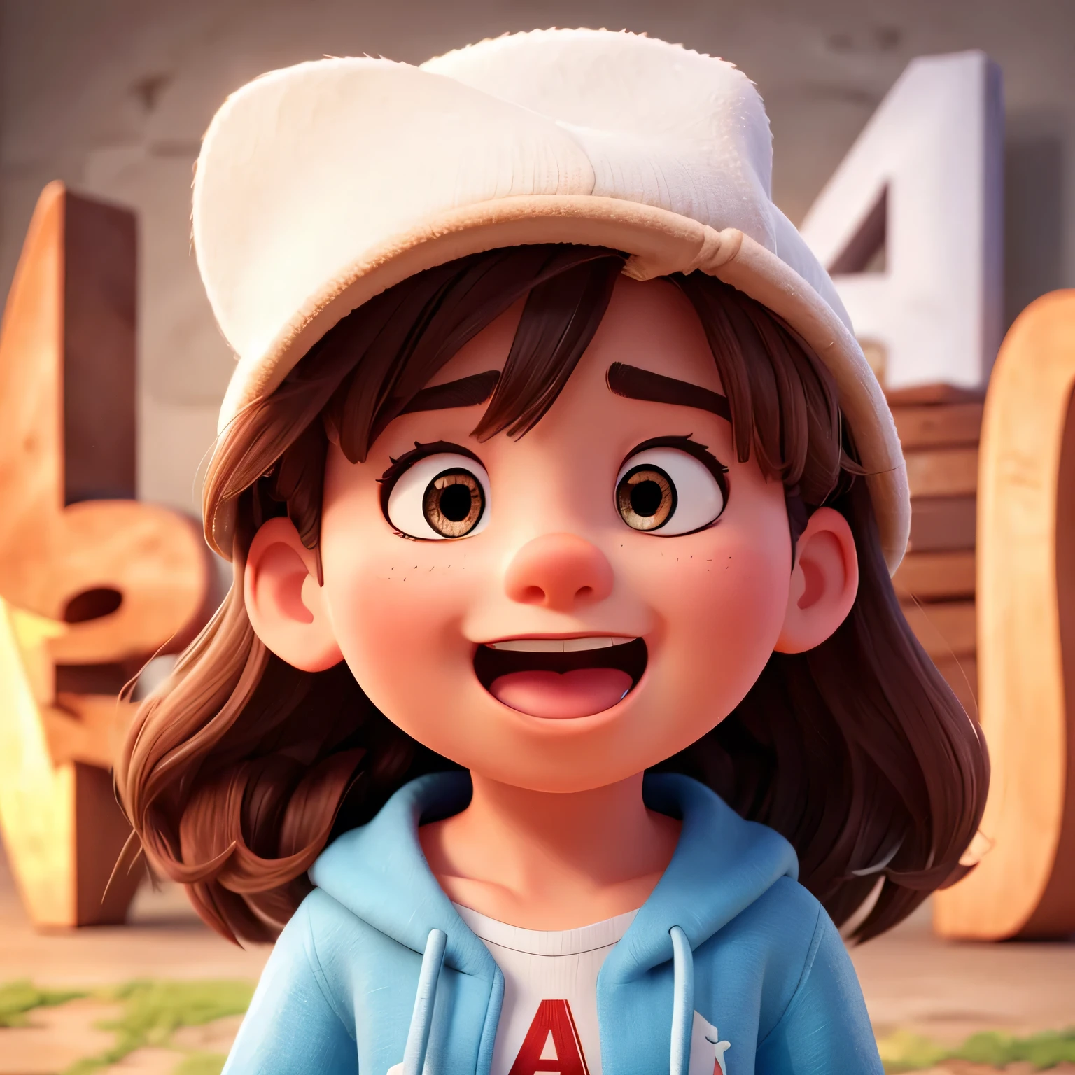 Close-up of the mouth saying the letter a