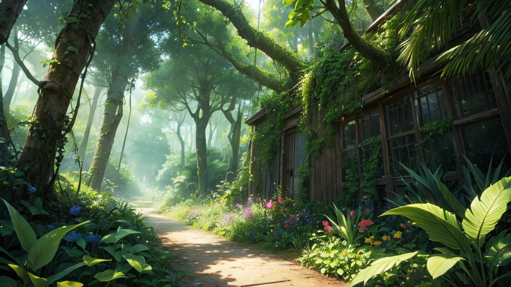 lush forest and plants.