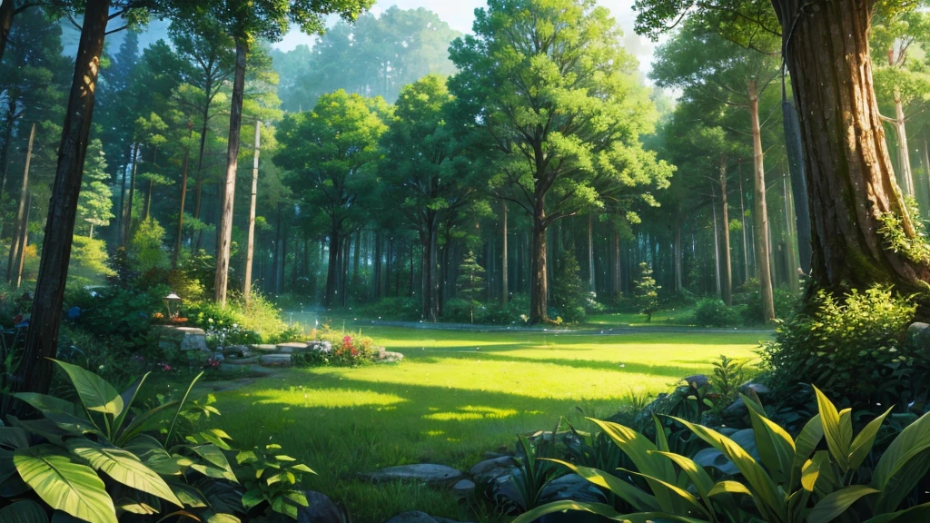lush forest and plants.