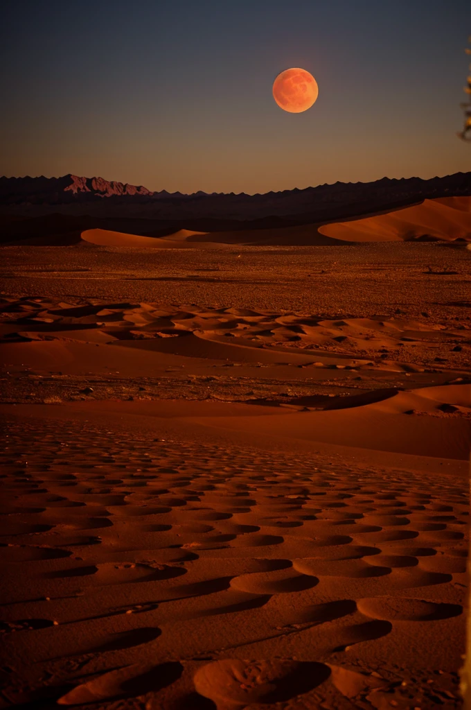 Desert and red moon 
