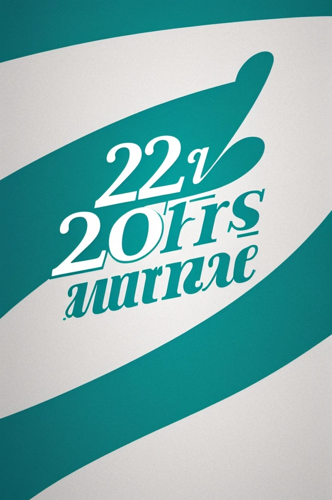 Create me a 21st anniversary logo with blue green and white colors