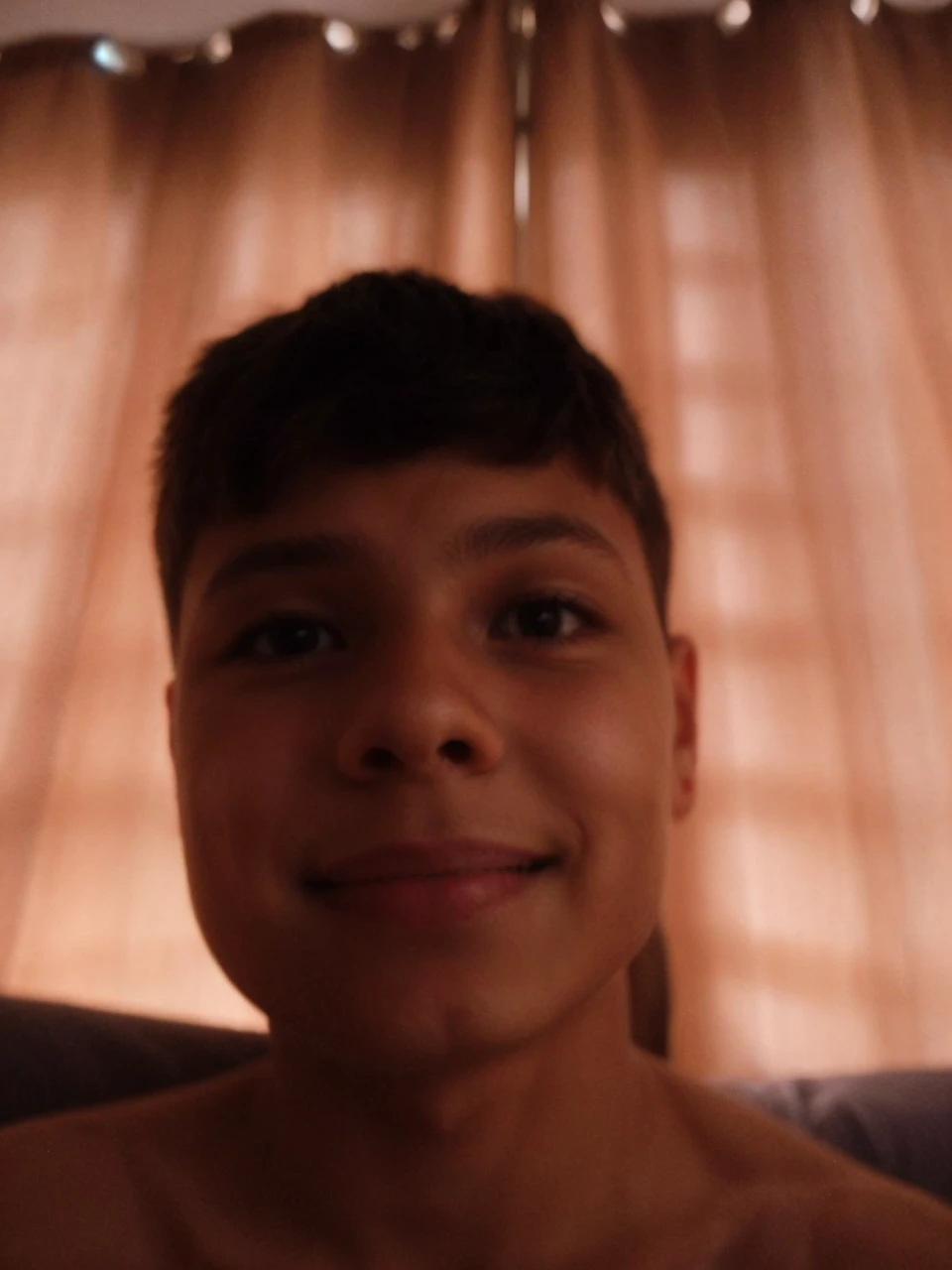 Creat a twink brasilian boy, cute, smiling, young