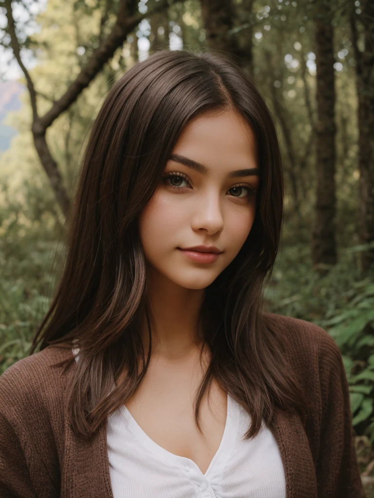 A girl beautiful picture for mountain view