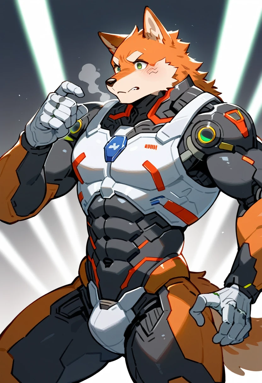 top quality, High-quality illustrations by Johannes Vermeer, masterpiece, Dark_Fantasy, Cyberpunk, steam punk(super handsome boy, single, kemono)Mechanical marvel, Robotic presence, Cybernetic guardian, wearing a worn-out mech suit, intricate(steel metal, rusty)(furry anthro:1.7)(Furry body, dog facial features, dog body features)elegant, clear focus, shot by greg rutkowski, soft lighting, vibrant colors, masterpiece((street))cowboy shot, dynamic pose,