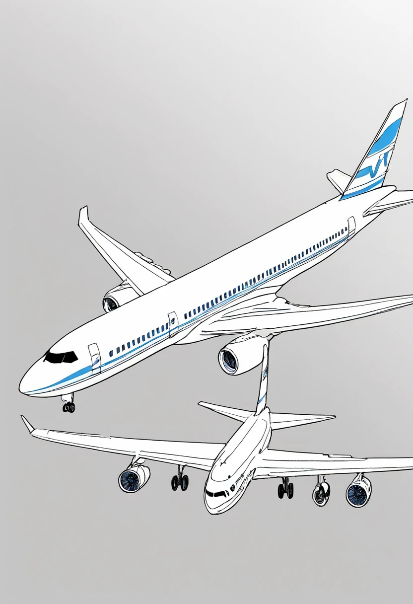 wallpapersv1, white airplane drawing, style wallpapersv1, 8k,