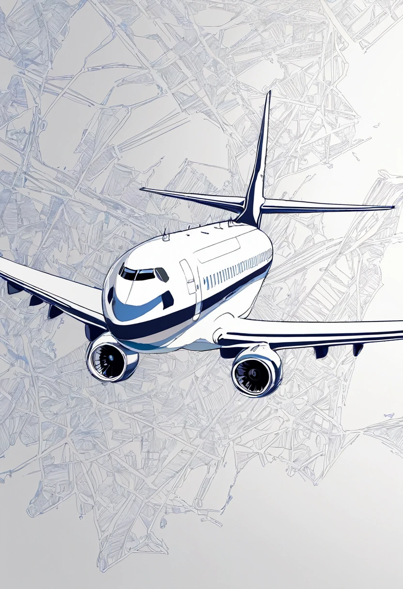 wallpapersv1, white airplane drawing, style wallpapersv1, 8k,