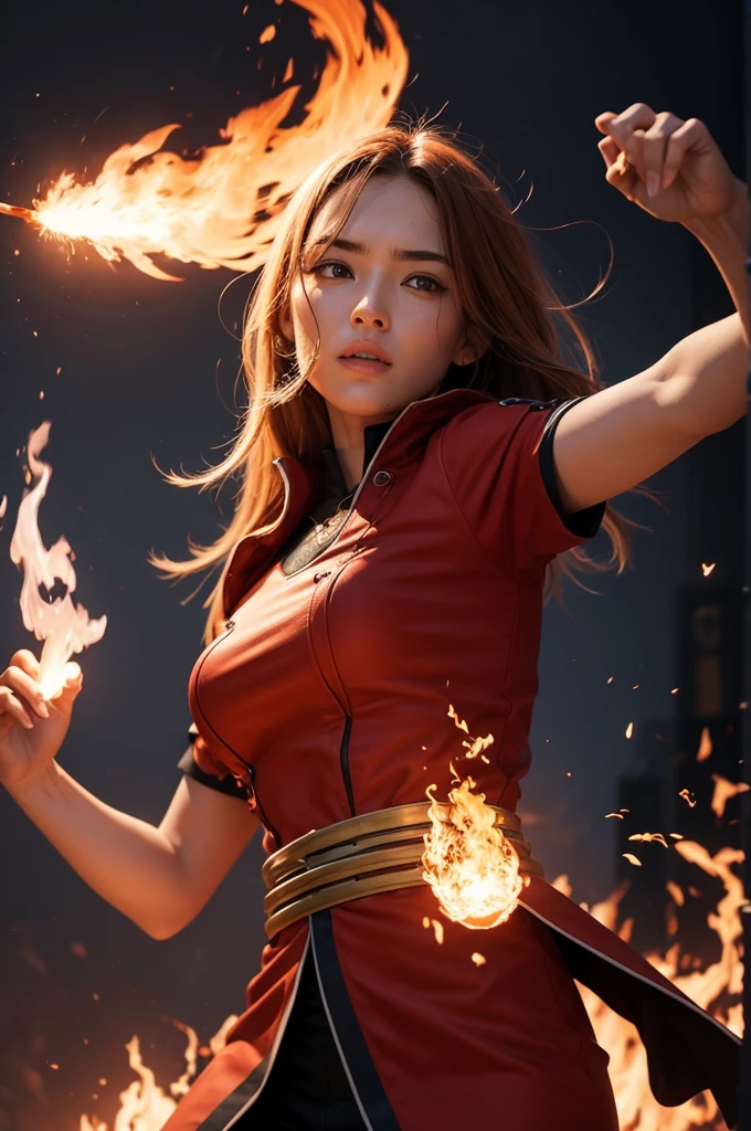 Person with fire powers