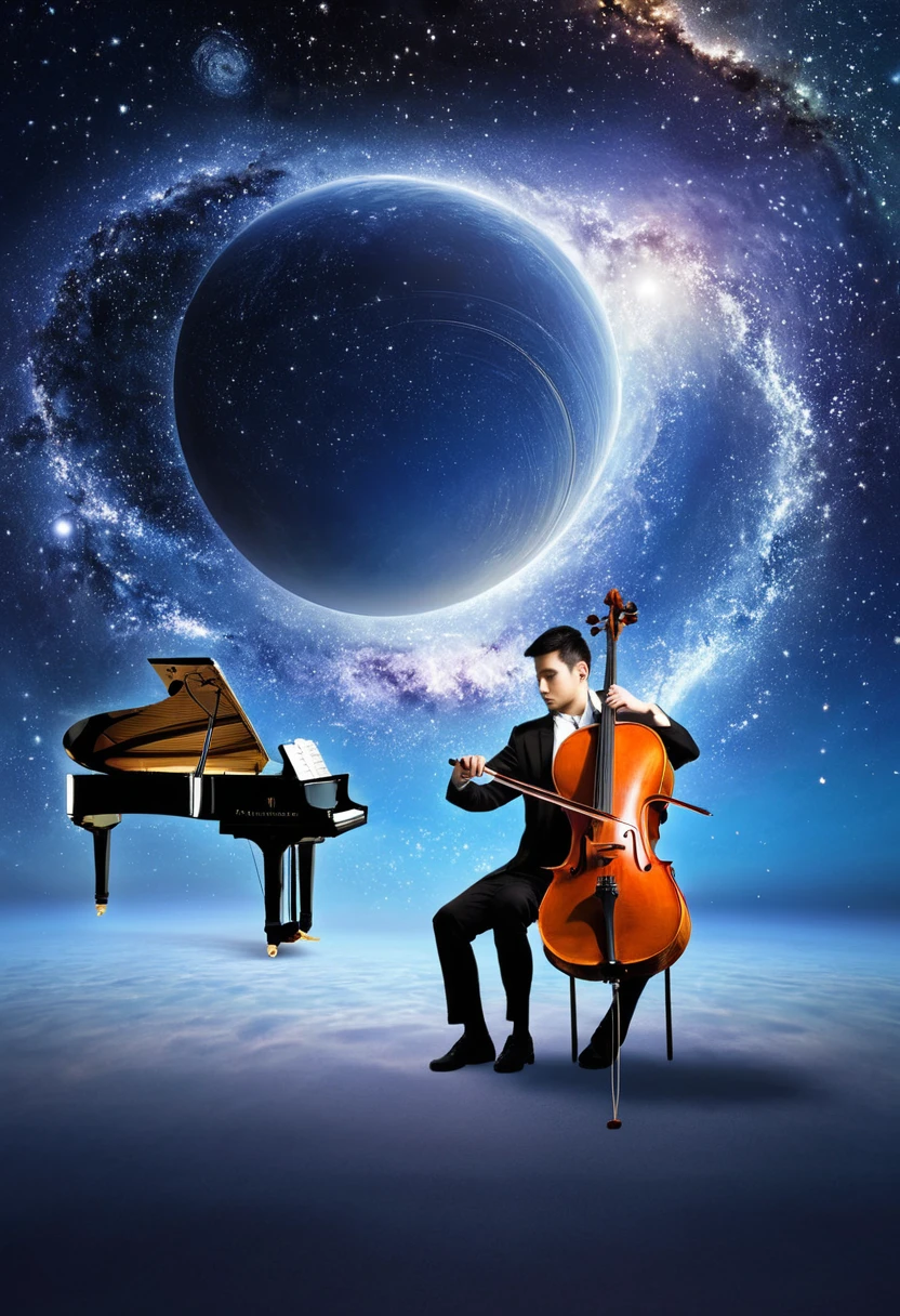 piano cello and violin and mathematics , 1 universe