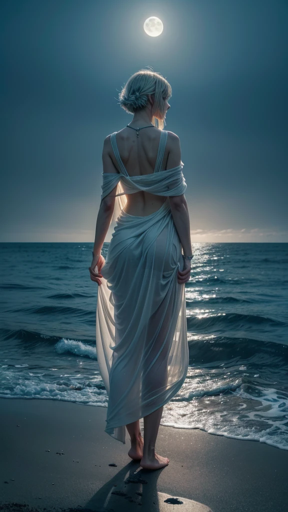 

Create a visually stunning, photorealistic image that captures the deep, emotive essence of Cancer. Imagine a serene male figure, standing, on the shore of a vast ocean, symbolizing the protective and intuitive nature of this sign. Surround her in an aura of soft light and moon reflections on the water, representing the emotional connection and sensitivity of Cancer.

Surround her with a majestic crab by her side, with its claws open in a gesture of protection, reflecting the security and inner strength of Cancerians. Meticulous attention to detail in the figure&#39;s expression should convey a blend of compassion and resilience, key characteristics of Cancer.

Use delicate lighting and soft colors, like shades of silver and blue, to create a calming and introspective atmosphere. Ensure the scene captivates viewers and leads them to feel the emotional depth and intimate connection with the cycles of nature and tides, intrinsic to the Cancer spirit.
