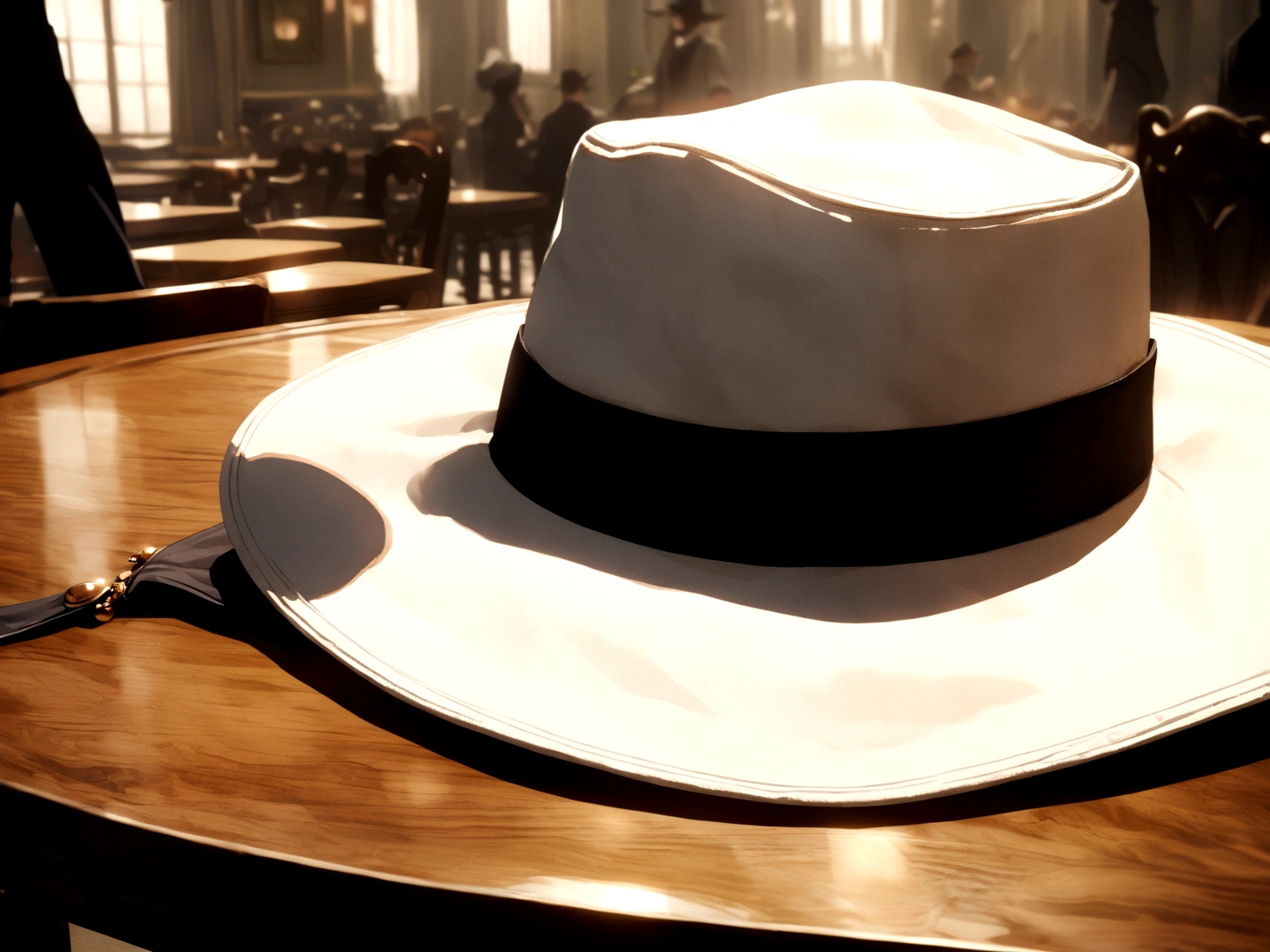 a hat on the table