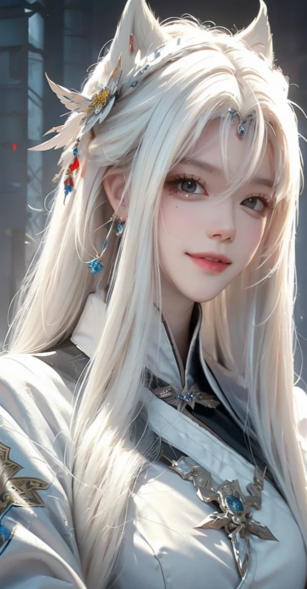 a close up of a woman with white hair and a white mask, beautiful character painting, guweiz, artwork in the style of guweiz, white haired deity, by Yang J, epic exquisite character art, stunning character art, by Fan Qi, by Wuzhun Shifan, guweiz on pixiv artstation, huge breasts