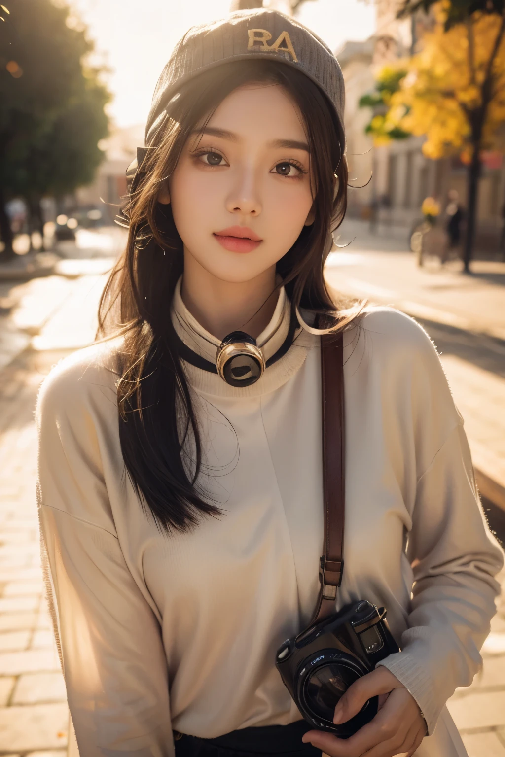 A cute girl wearing hijab,shining and shining face, realistic face,8k