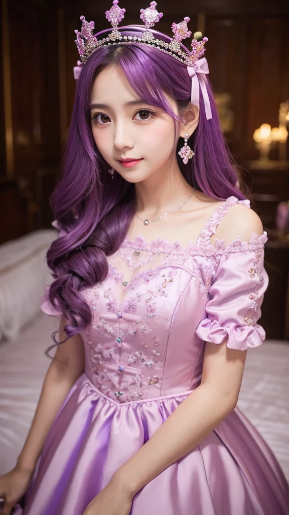 crown　purple　　pink　cute　