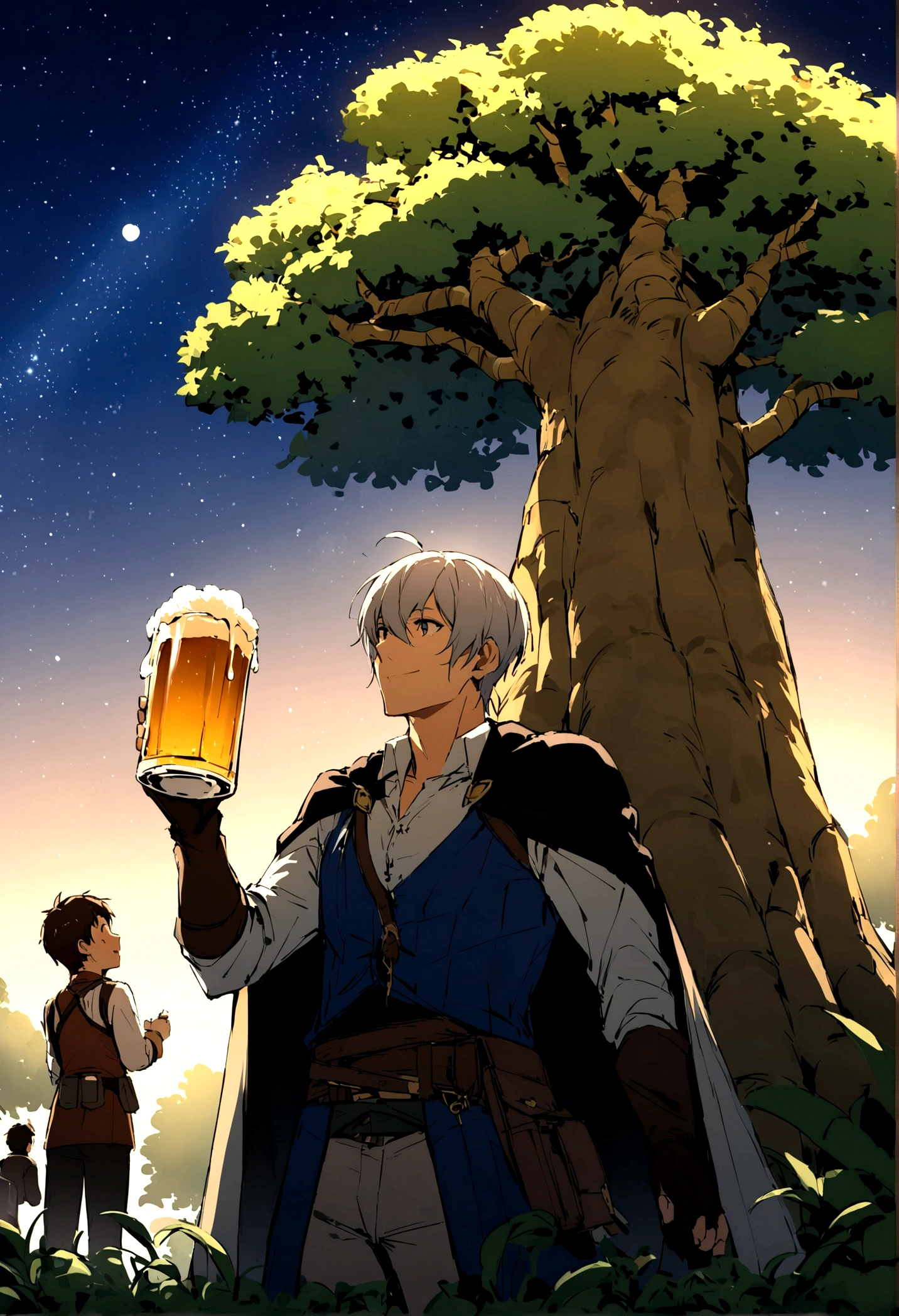 Once upon a time, the beer boy was walking to the canteen to drink a lot of beer and he was listening to Mägo de Oz's beer. When he came out he saw the myrrh tree. It accompanied him on the starry night and they drank beer until dawn and the beer boy returned to the canteen and He drank more beer and went out to rain more beer on the myrrh tree one day the myrrh tree told him that he was his best friend and the beer just thanked him for accompanying me thank you tree and if the end came