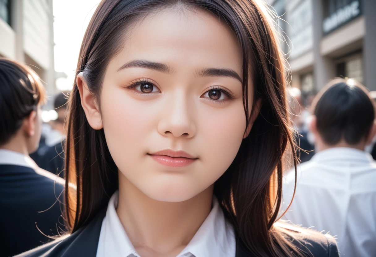 8k, raw photo, best quality, masterpiece, realistic, photo realistic, clear, professional lighting, beautiful face, best quality,ultra high res, realistic japanese beautiful, crowd