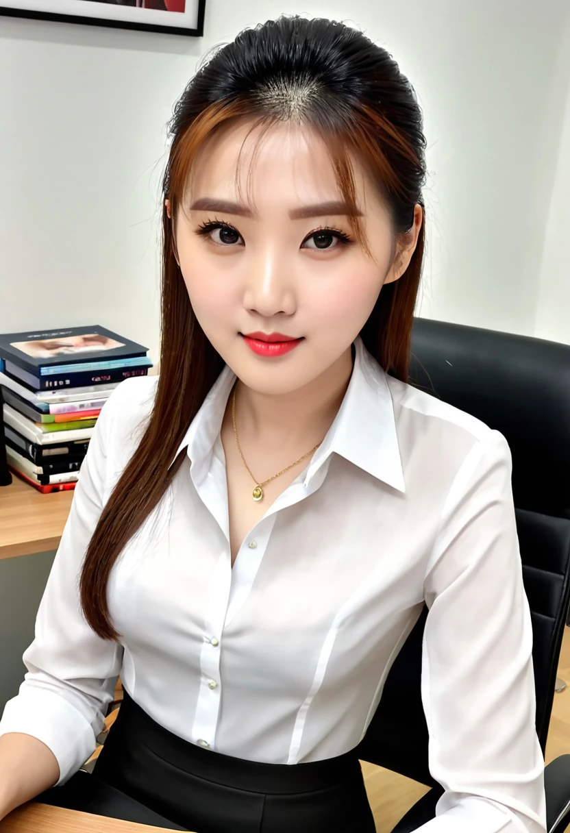 (( straight face picture )) ((best quality)), ((Masterpiece)), (details), Young woman ,Office lady,sexy