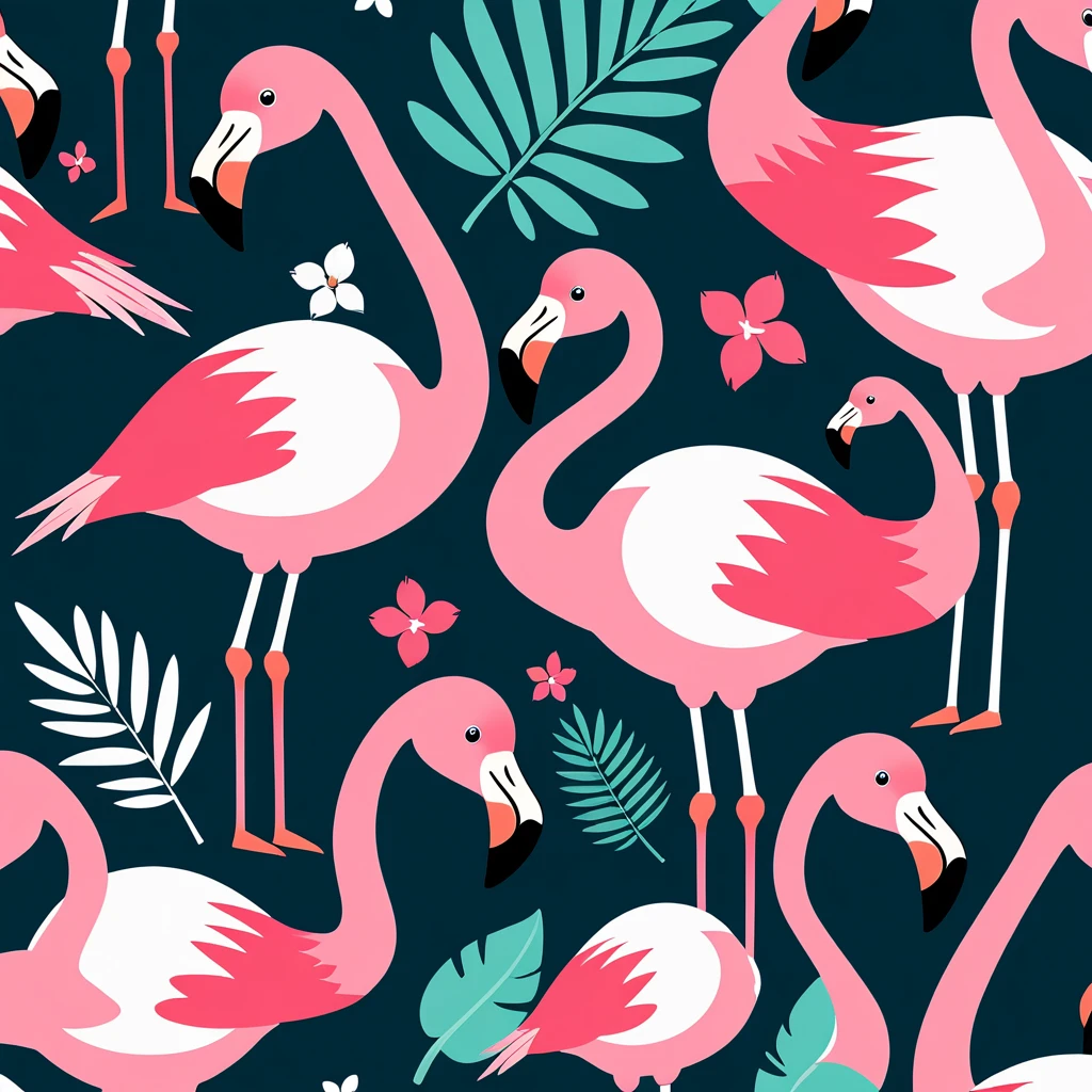 cute flamingo, illustration, vector graphics, strong contours
