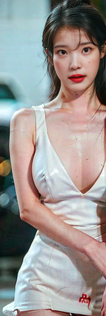 IU) ,(((Huge milk))),((whole body)), (Slander), latex miniskirt, Pussy clearly visible, ,color,NSFW,((best quality, 8K, masterpiece: 1.3)), sharp focus: 1.2, slim abs: 1.2, wet body: 1.5, Highly detailed face and skin texture, detailed eyes, double eyelid, very short hair, (((whole body))), naked, Very slender, PUSSY, ((Spread your legs and show your pussy)), ((Breast exposure)), erect nipples, wide open pussy, ((The inside of the pussy is visible in detail.))