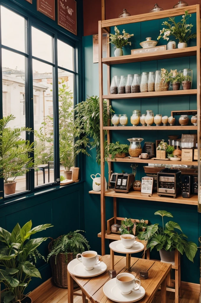 Aesthetic tea shop