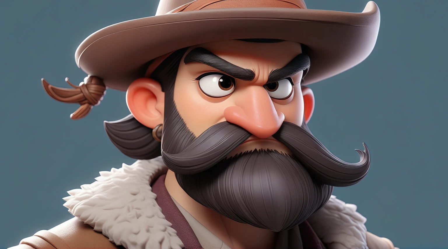 A closeup of a cartoon character with a hat and beard, very stylized character design, male character design, stylized character design, character artwork, official character art, detailed character art, very detailed character, Full Body Character Portrait, full character concept art, full body character concept art, game character art, character art, character illustration, high quality character design
