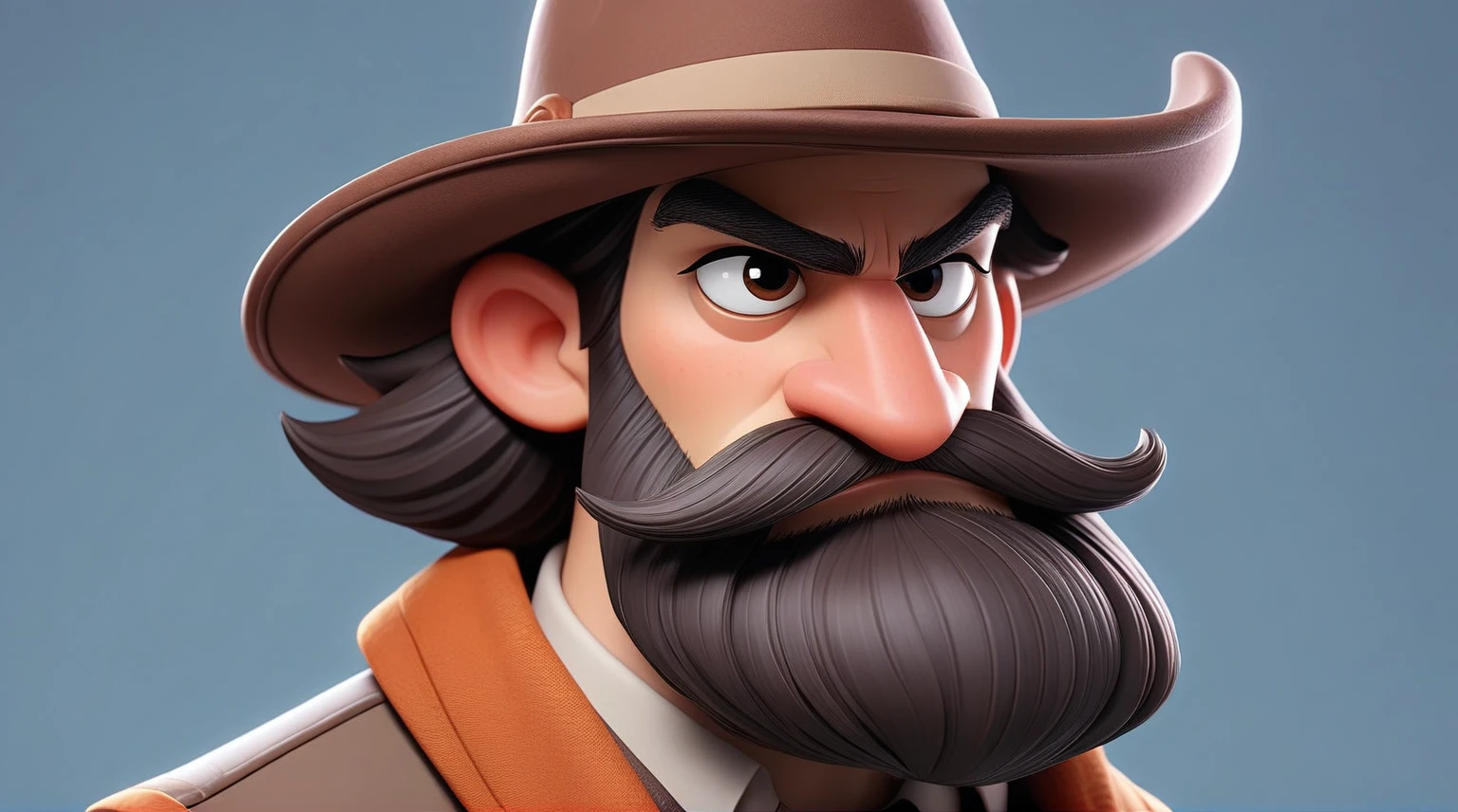 A closeup of a cartoon character with a hat and beard, very stylized character design, male character design, stylized character design, character artwork, official character art, detailed character art, very detailed character, Full Body Character Portrait, full character concept art, full body character concept art, game character art, character art, character illustration, high quality character design