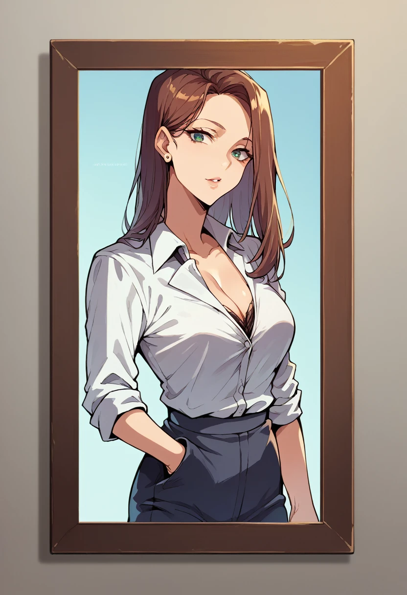 (( straight face picture )) ((best quality)), ((Masterpiece)), (details), Young woman ,Office lady,sexy