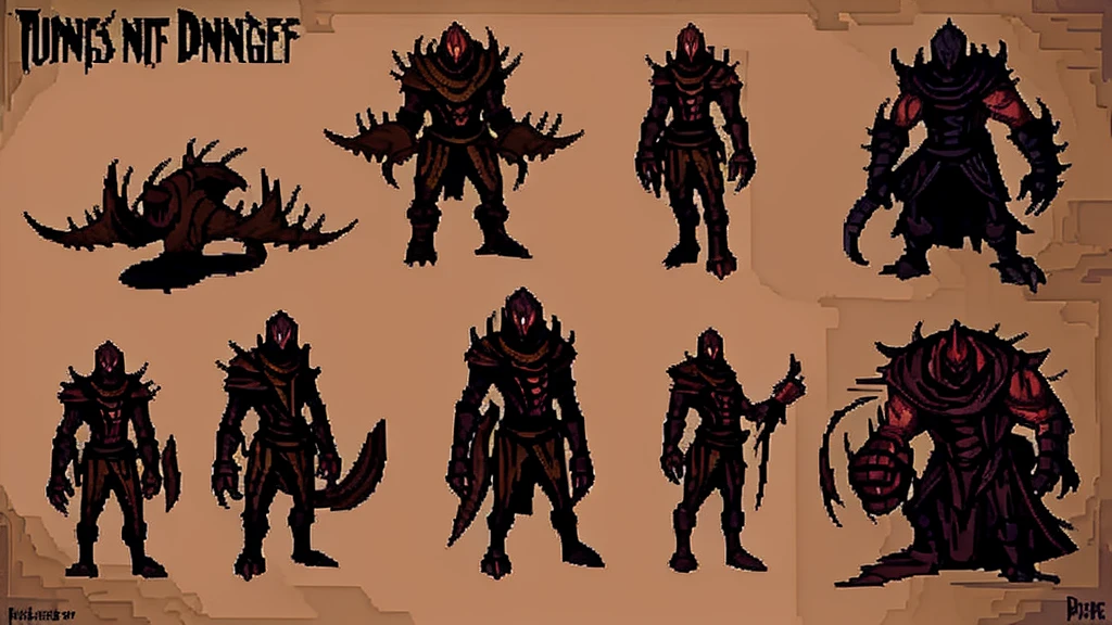 concept art of monsters. Darkest Dungeon