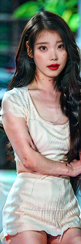(IU) ,(((Huge milk))),((whole body)), (Slander), latex miniskirt, Pussy clearly visible, ,NSFW,((best quality, 8K, masterpiece: 1.3)), sharp focus: 1.2, slim abs: 1.2, detailed eyes, double eyelid, (((whole body))), naked, Very slender, PUSSY, ((Spread your legs and show your pussy)), ((Breast exposure)), erect nipples, wide open pussy, ((The inside of the pussy is visible in detail.))