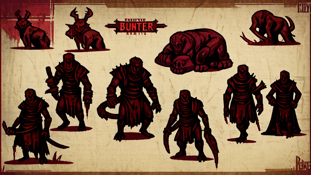 concept of monsters made of blood and meat. Darkest Dungeon