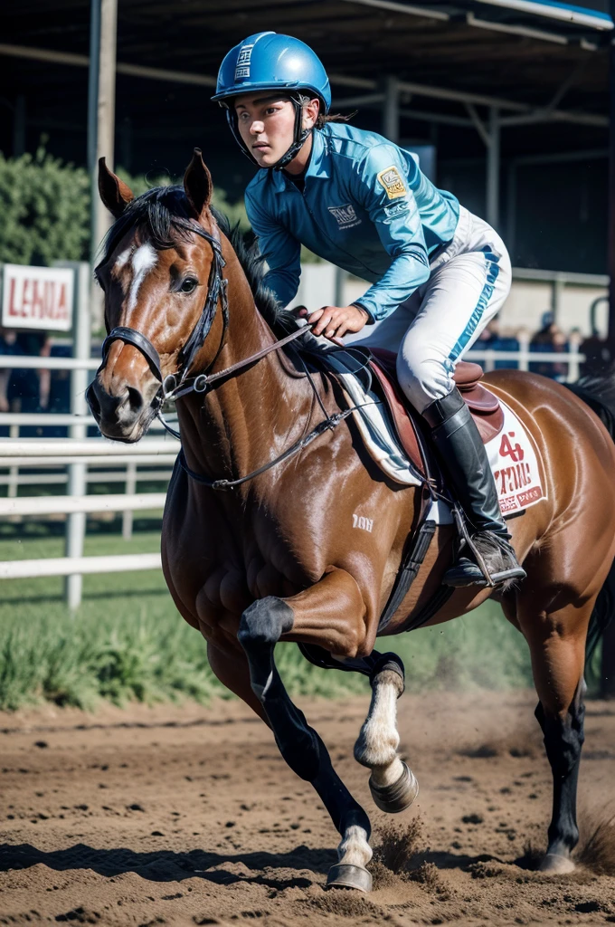 High quality image of a quarter horse participating in the sport called vaquejada 